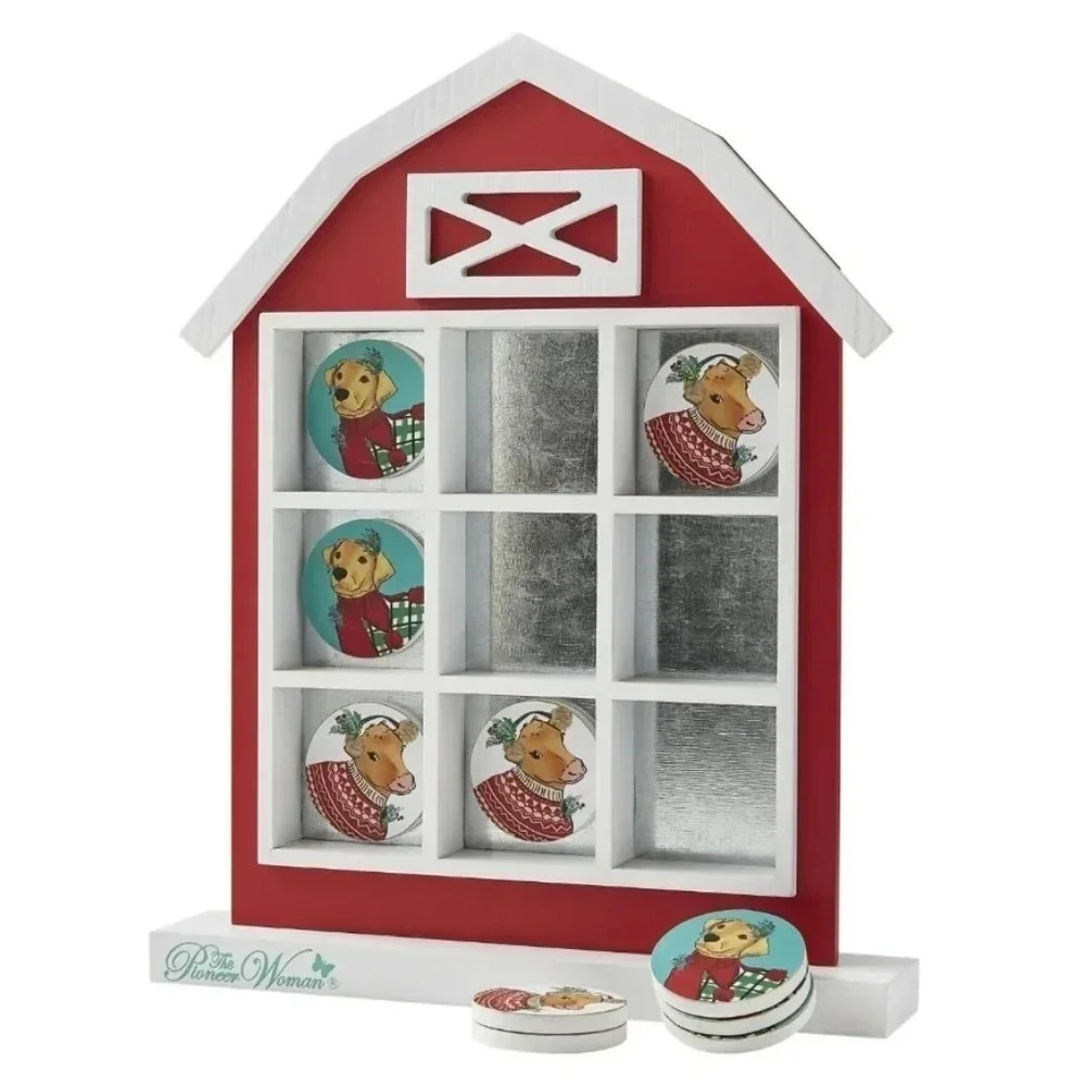 The Pioneer Woman Holiday Barn MDF Tic-Tac-Toe Game - Picture 4 of 8